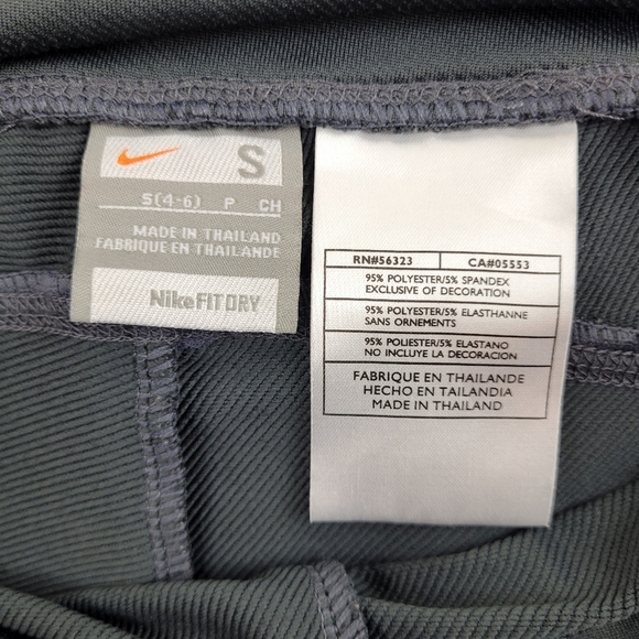 Nike gray FITDRY flare capri stretch pants paper bag tie front yoga sporty S 4/6 - Picture 7 of 10